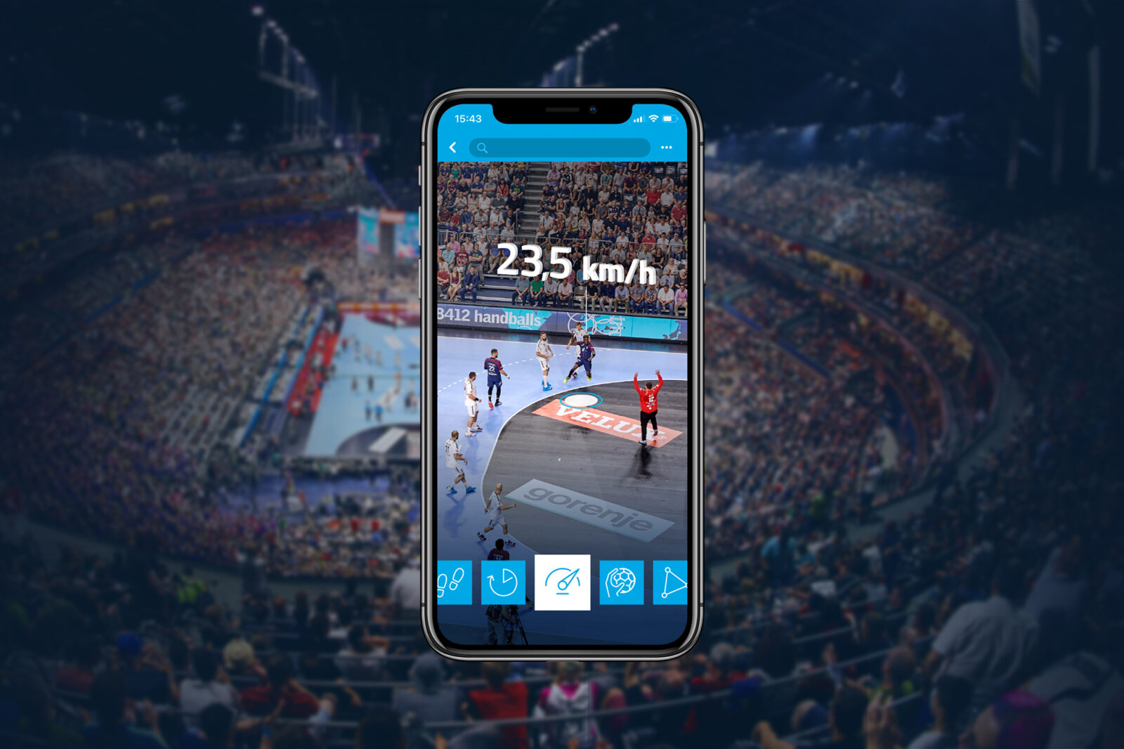 Smartphone mit Basketball Daten