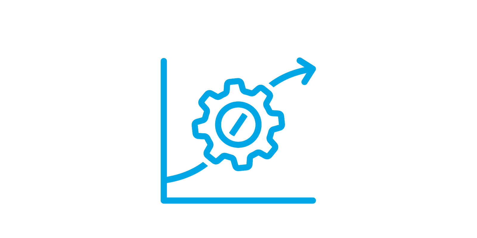 Blaues Diagramm mit Zahnrad