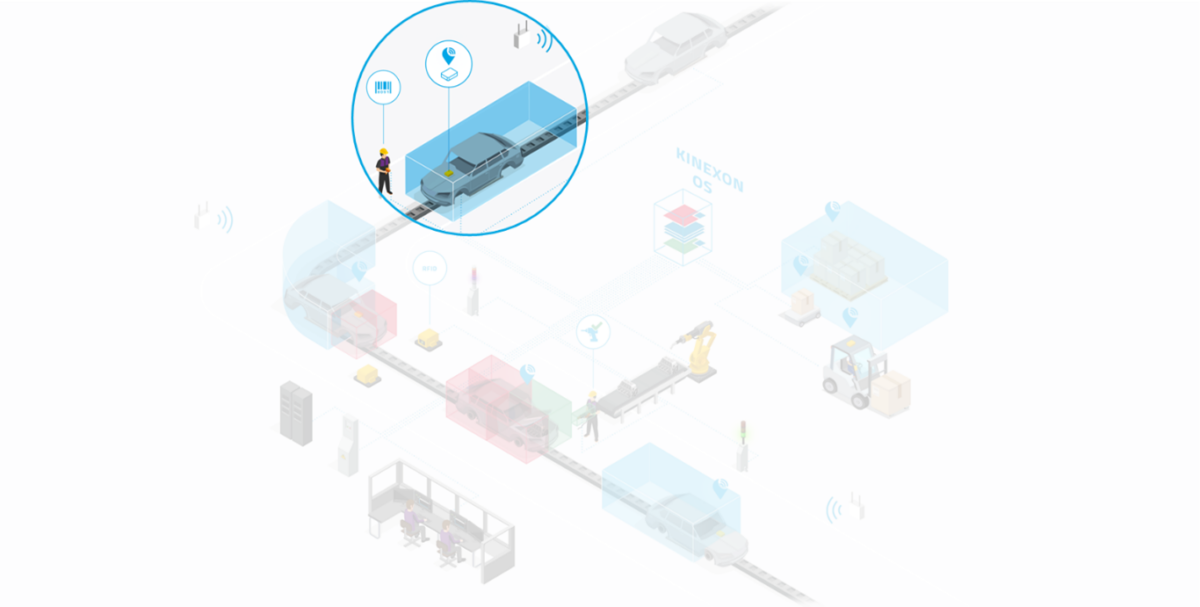 Spotlight on car in automotive production steps