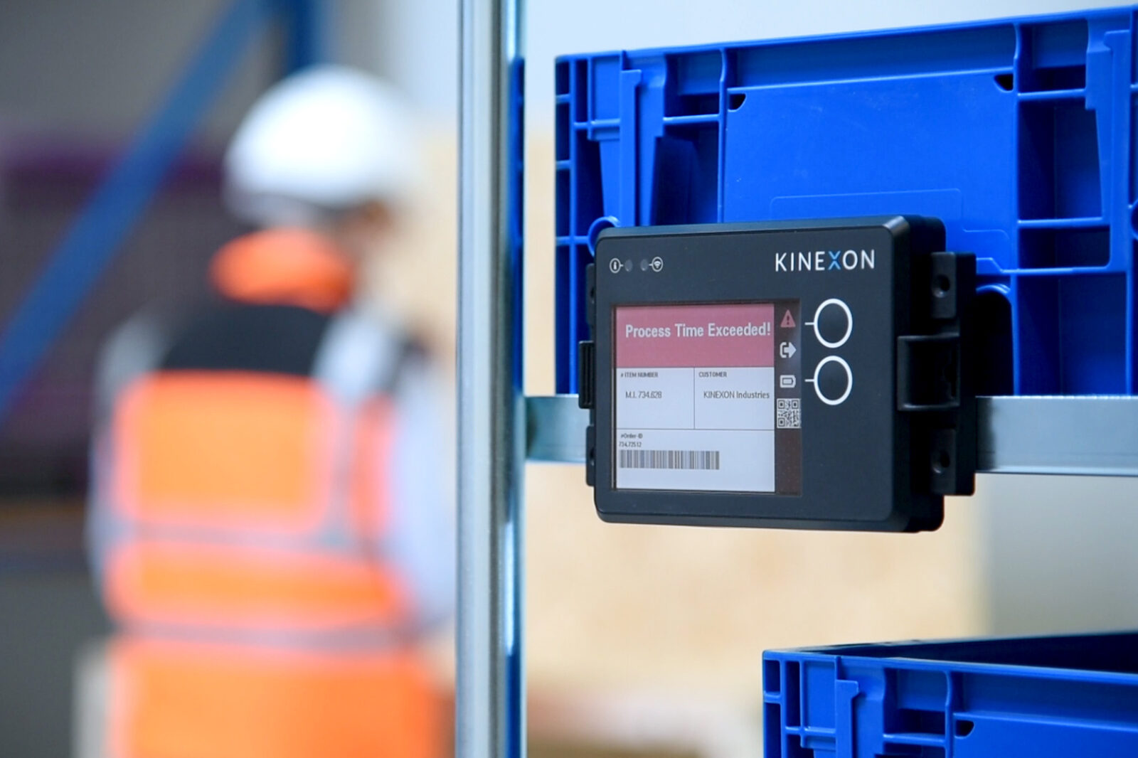 Kinexon ePaper Tag in Lagerhalle