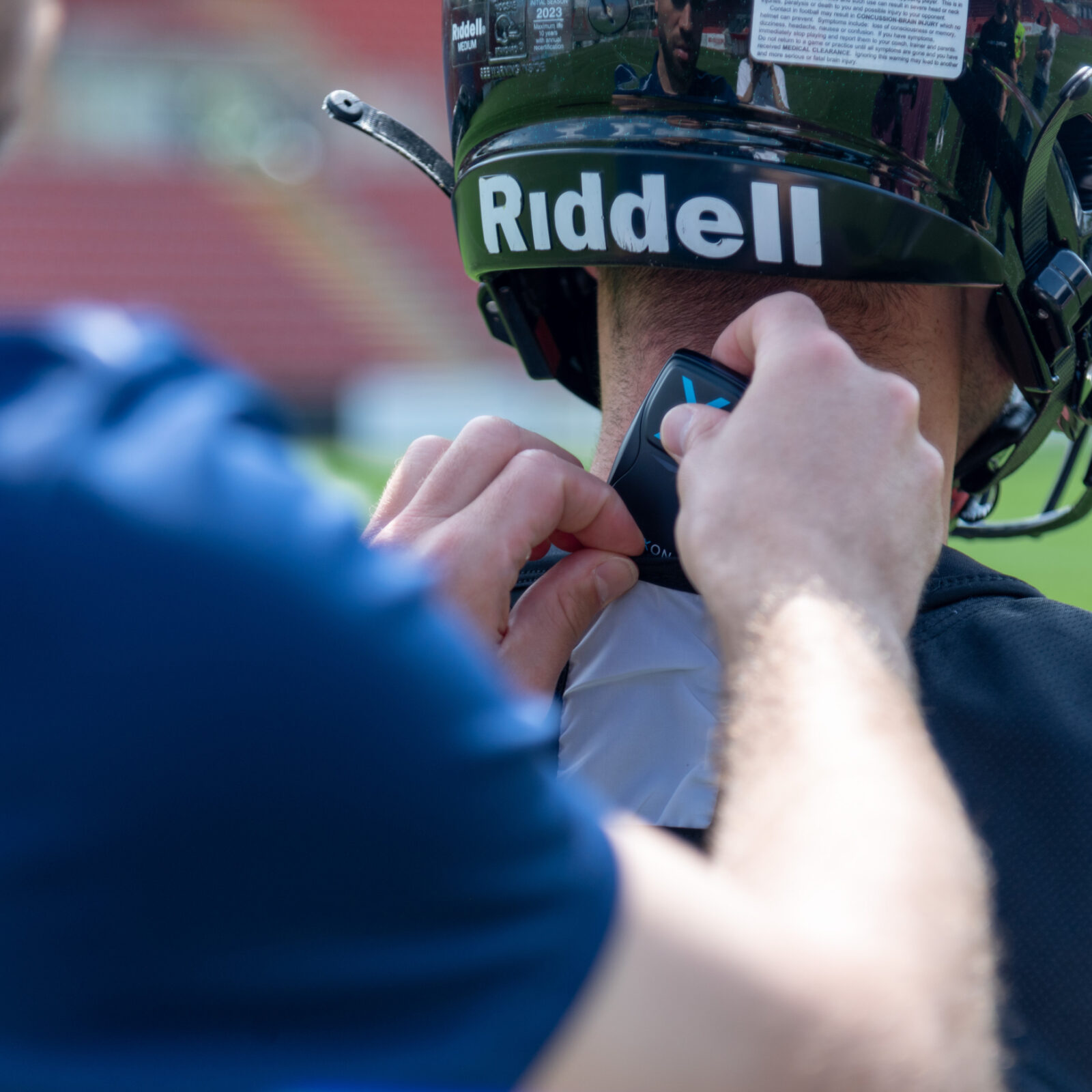 American football players are now being equipped with player trackers that provide coaches and sports data analysts with vital information that helps prevent injuries in football.