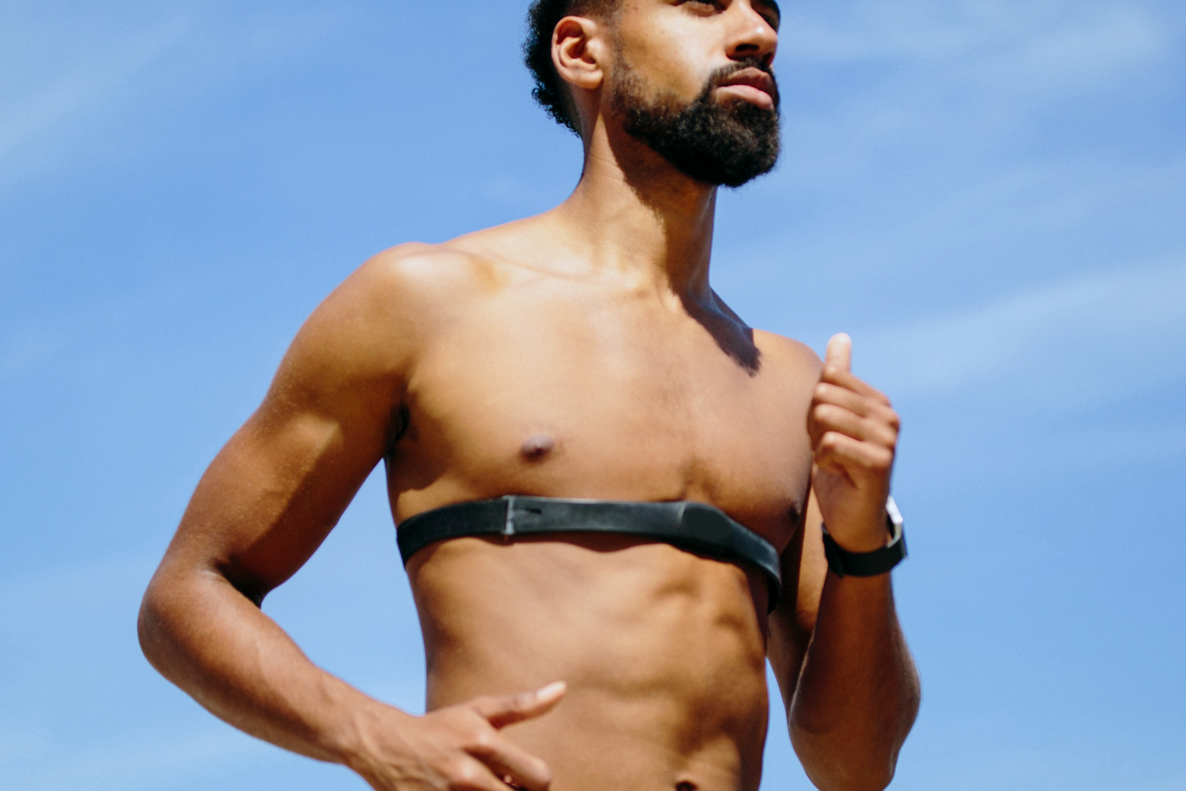 A sports heart rate monitor can be worn around the chest, upper arm, calf, wrist or in a sports bra.