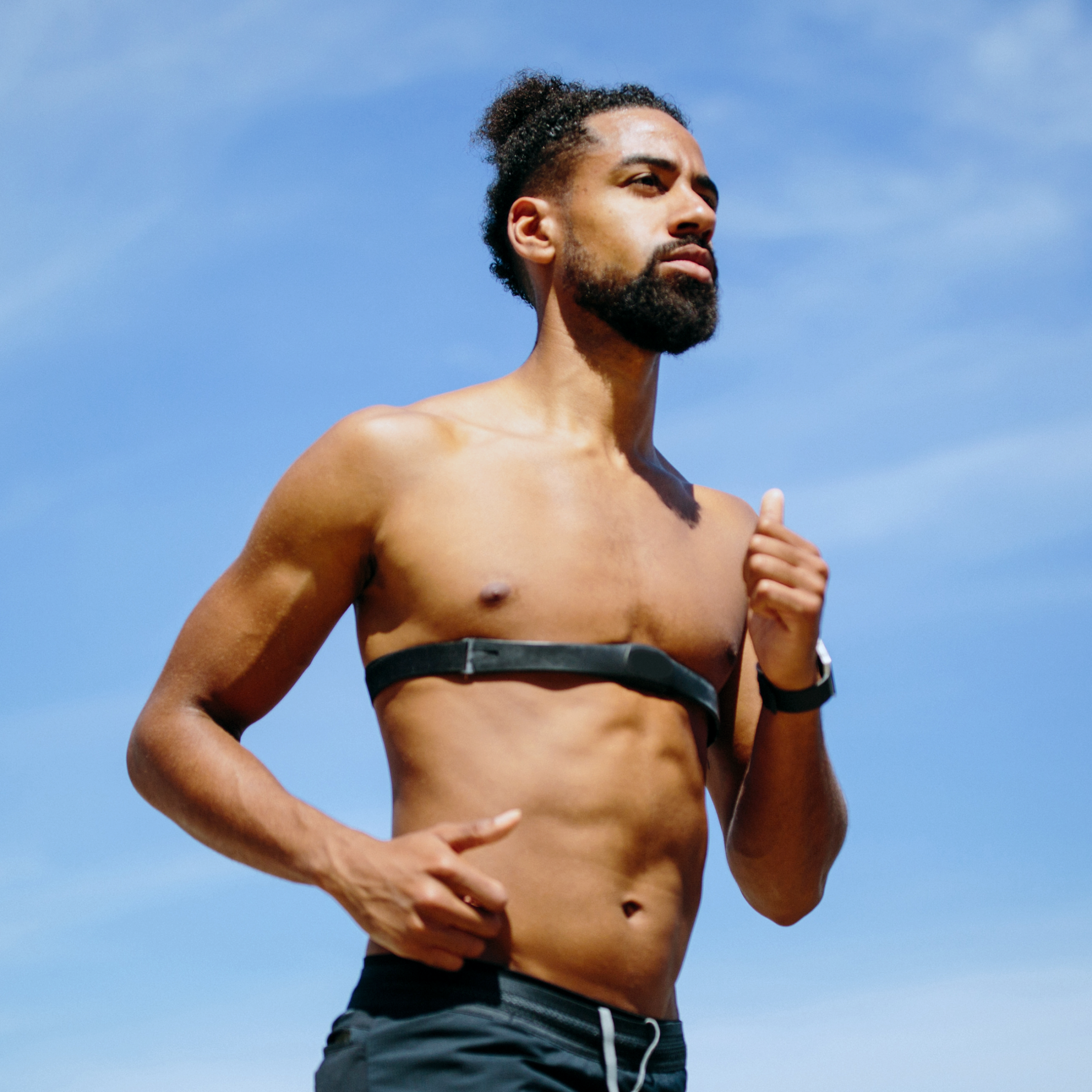 A sports heart rate monitor can be worn around the chest, upper arm, calf, wrist or in a sports bra.