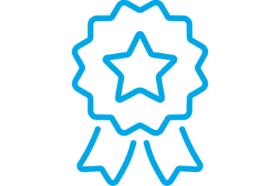 Blaues Abzeichen Marke Symbol Vektor