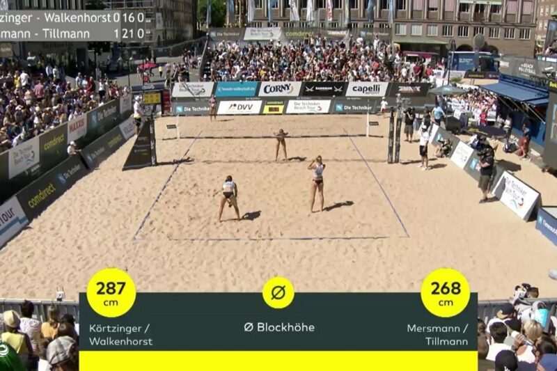 Beach Volleyball Gameplay Scene with statistics