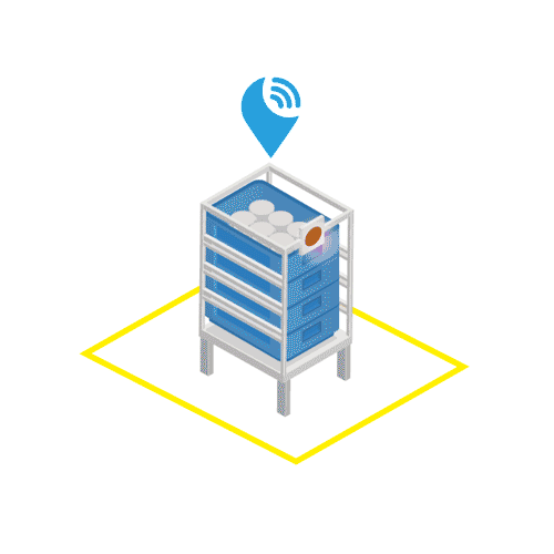 container types with yellow frame